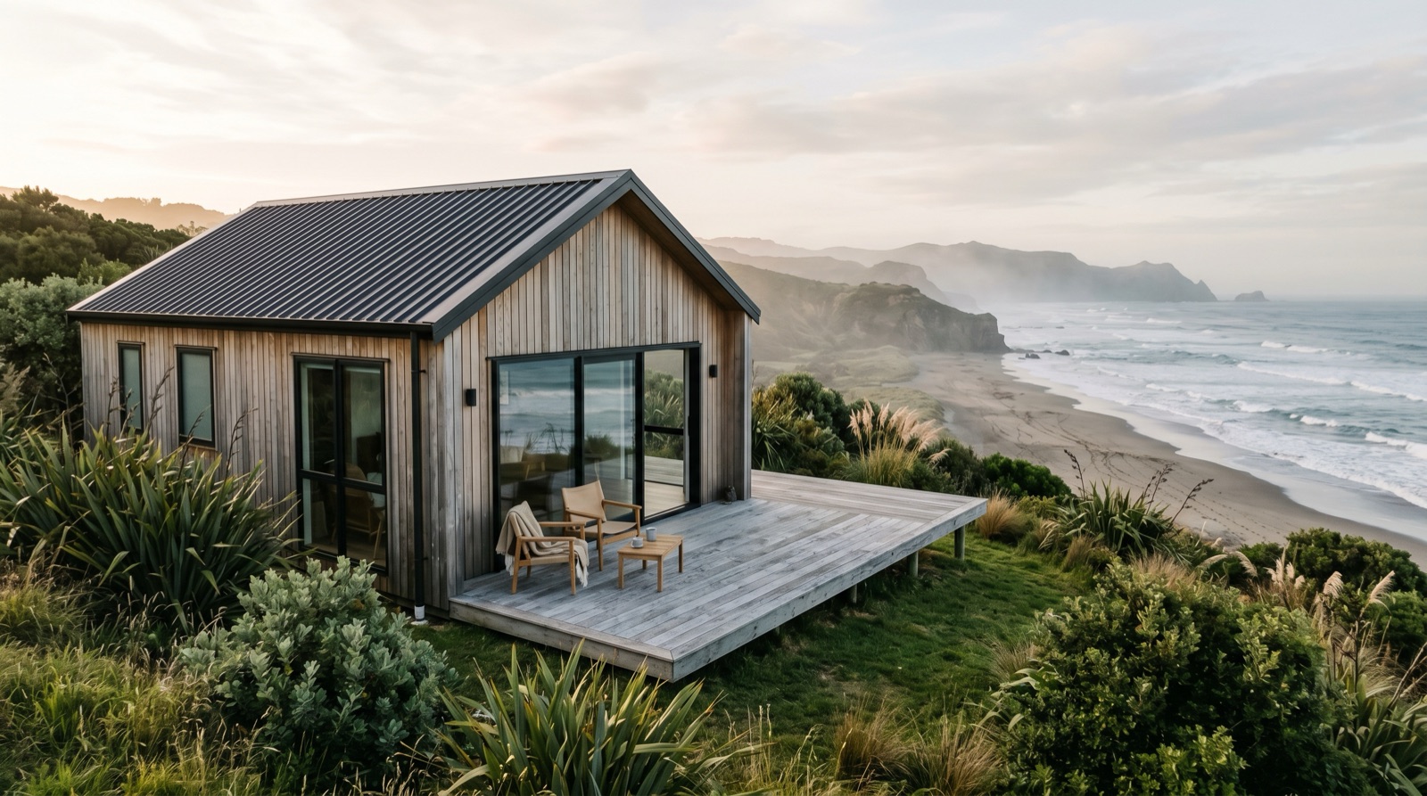 A Seventy small home on an exposed New Zealand coastline