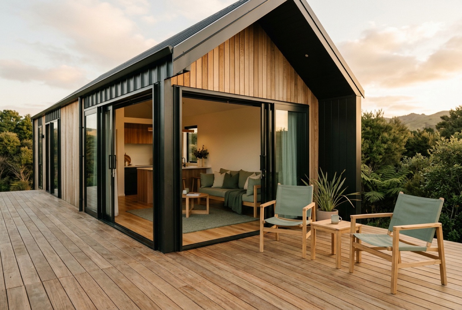 Kōwhai 60, deck at dusk