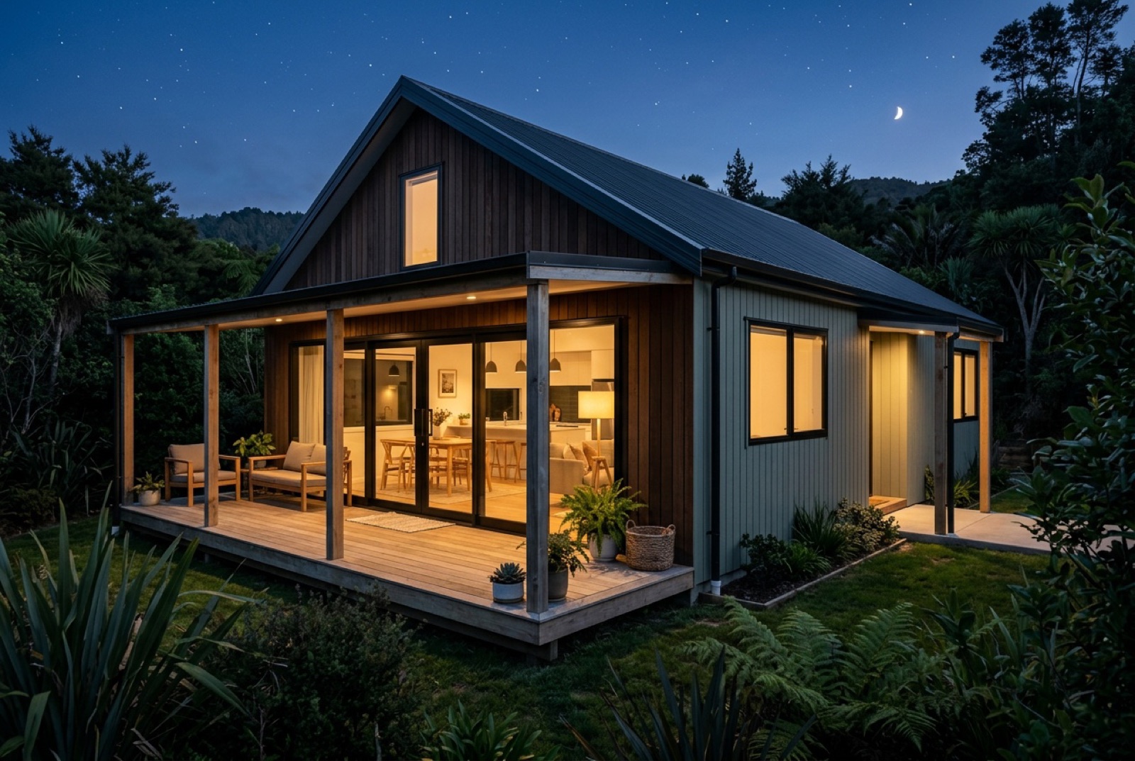 Kōwhai 60, lit at night